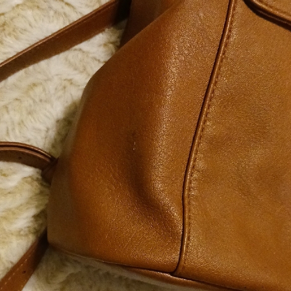 Brown Leather Drawstring Backpack/Bucket Bag - Picture 7 of 7